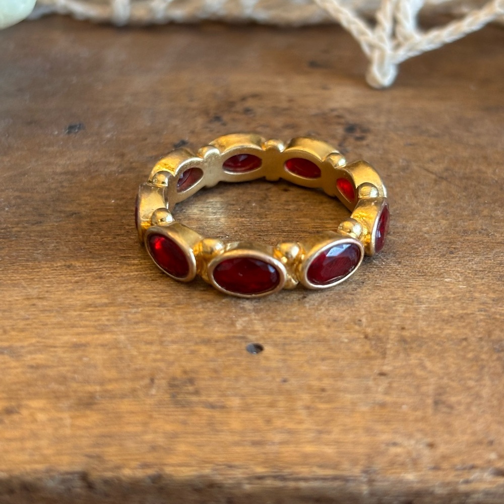 Julie Vos Mykonos Ruby Red Ring, size 9